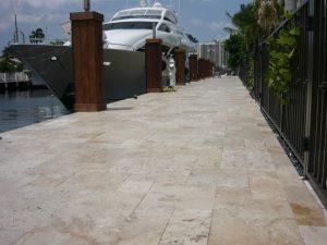 ivory unfilled and tumbled travertine pavers