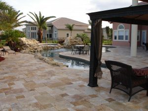 noce travertine unfilled and tumbled outdoor area pool pavers and coping
