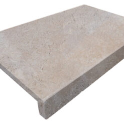 Ivory unfilled and tumbled travertine rebate drop face pool coping tiles pool coping