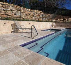 noce travertine unfilled and tumbled coping tiles and pavers