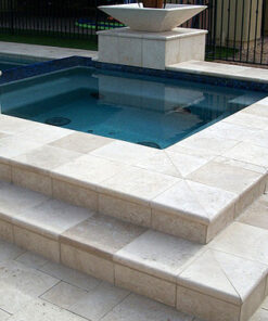 Travertine Pool Pavers and matching Pool Coping ivory travertine pool coping tiles around pool