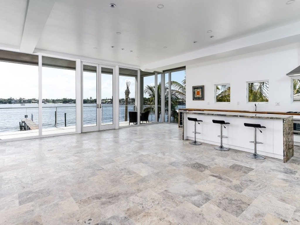 Travertine Tiles used indoors in a kitchen area