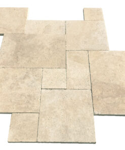 ivory premium french pattern unfilled and tumbled pavers