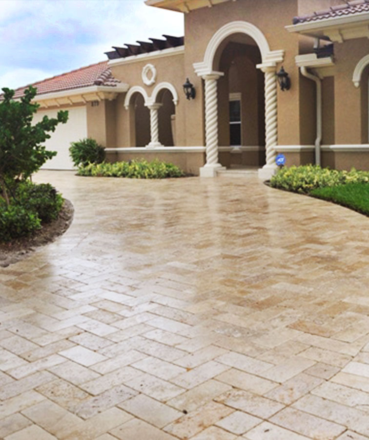 Drive Way Pavers in Sydney with Travertine Tiles