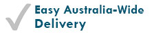 Easy Australia-wide delivery text with a tick.